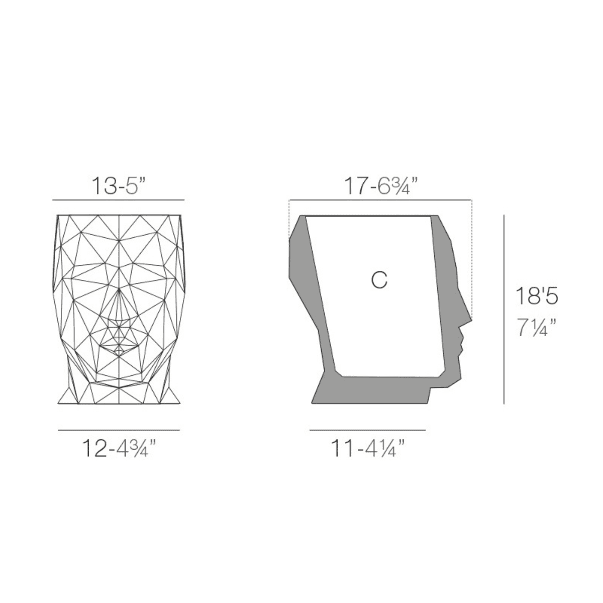 Vondom Adan Nano, Vaso Piccolo di Design per Esterni e Interni