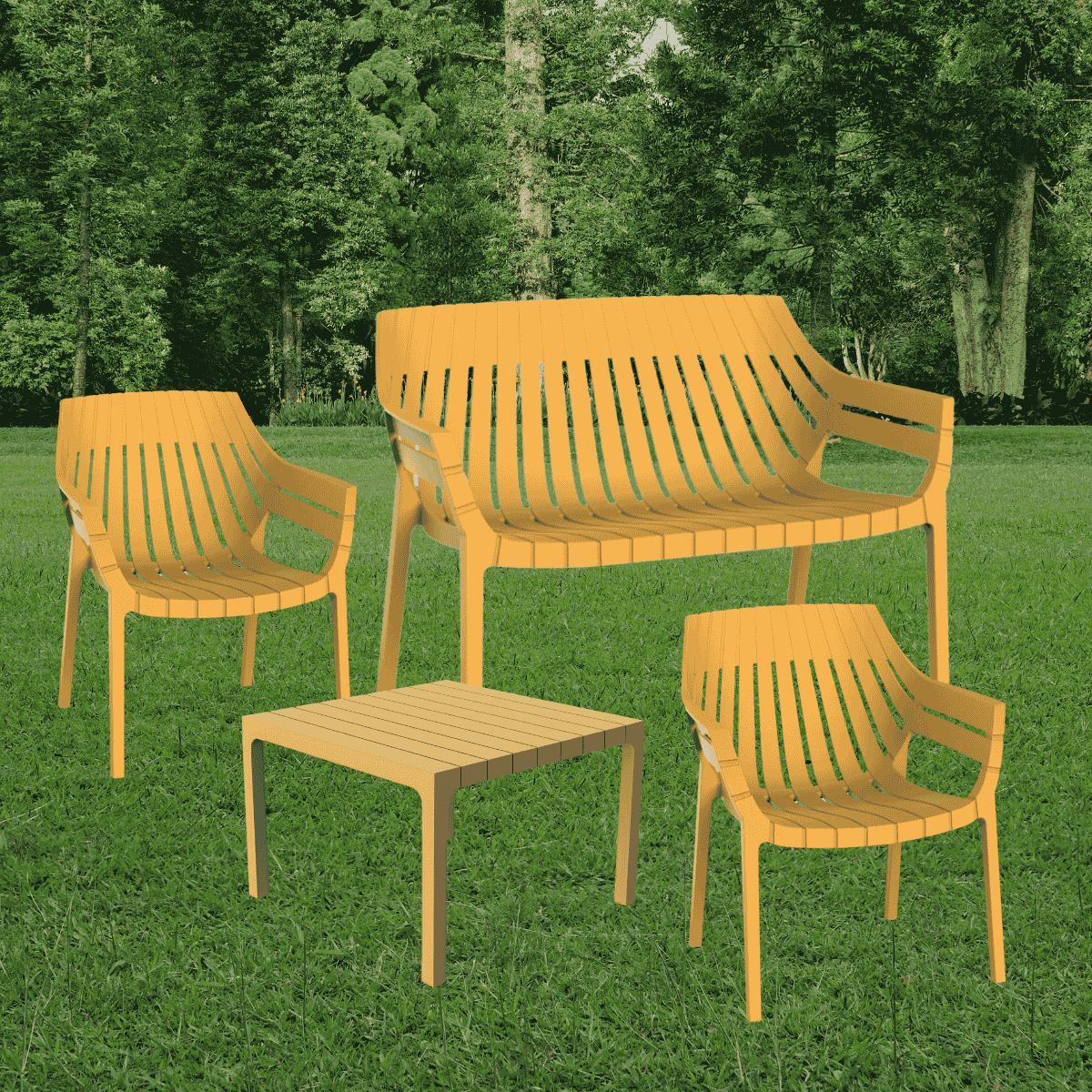 Vondom Spritz, Set da Giardino di Design Mostarda, in Pronta Consegna