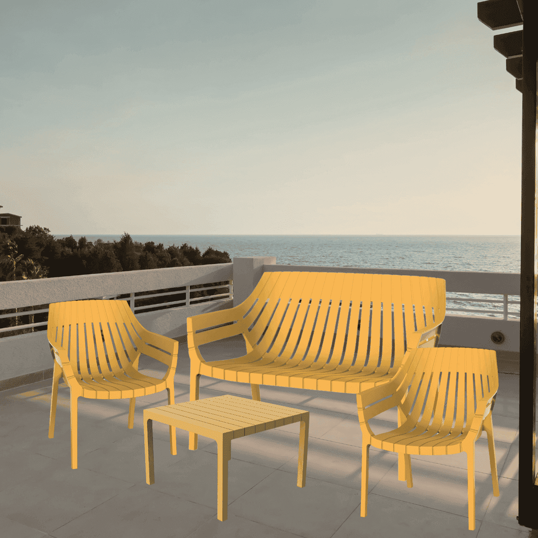 Vondom Spritz, Set da Giardino di Design Mostarda, in Pronta Consegna