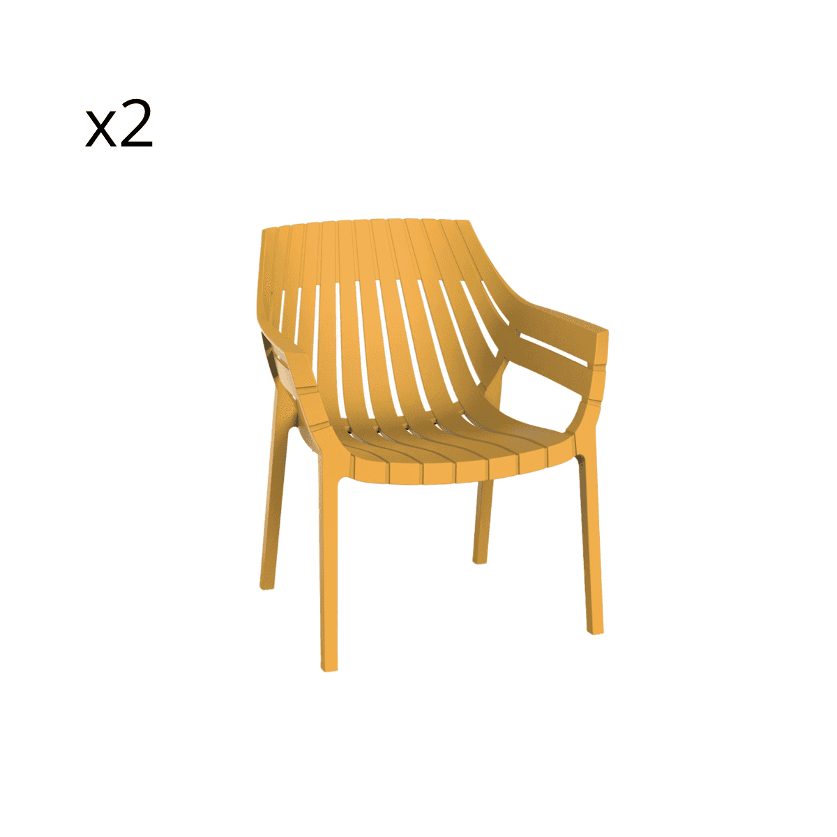Vondom Spritz, Set da Giardino di Design Mostarda, in Pronta Consegna