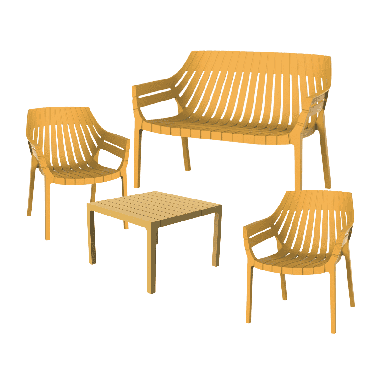 Vondom Spritz, Set da Giardino di Design Mostarda, in Pronta Consegna