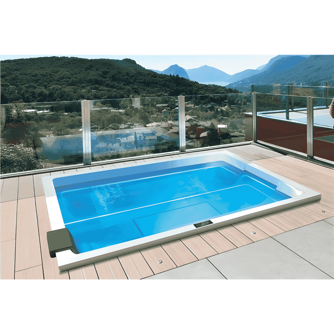 Treesse ghost rest minipiscina idromassaggio da esterno ad incasso su terrazzo