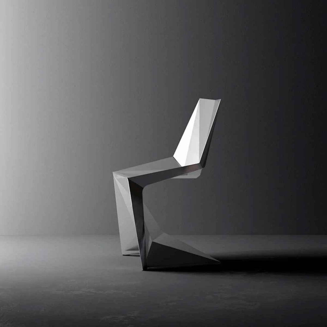 Sedia Design Voxel Chair da Esterno in bianco e nero senza sfondo