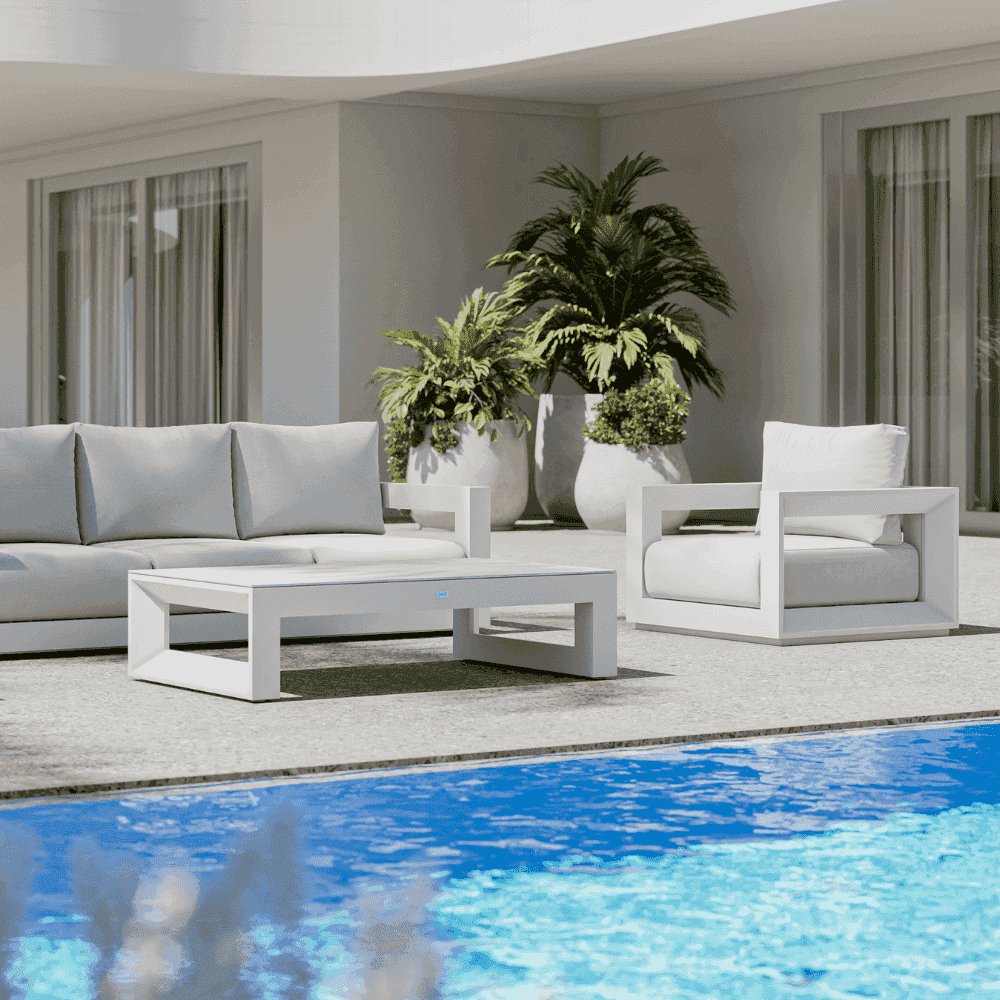 Solaris Kairos, Tavolino Basso Bianco per Outdoor