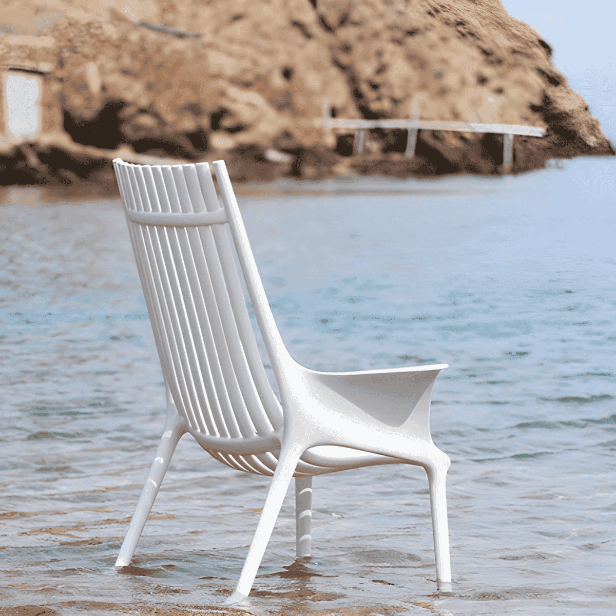 Vondom Ibiza Lounge Chair, Poltrona con Braccioli Ispirata all&