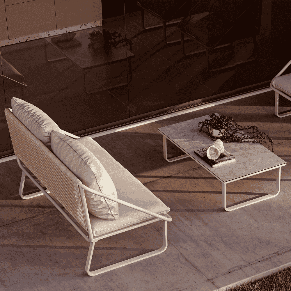 Solaris Collezione Ares, Divano da Giardino in Alluminio e Corde