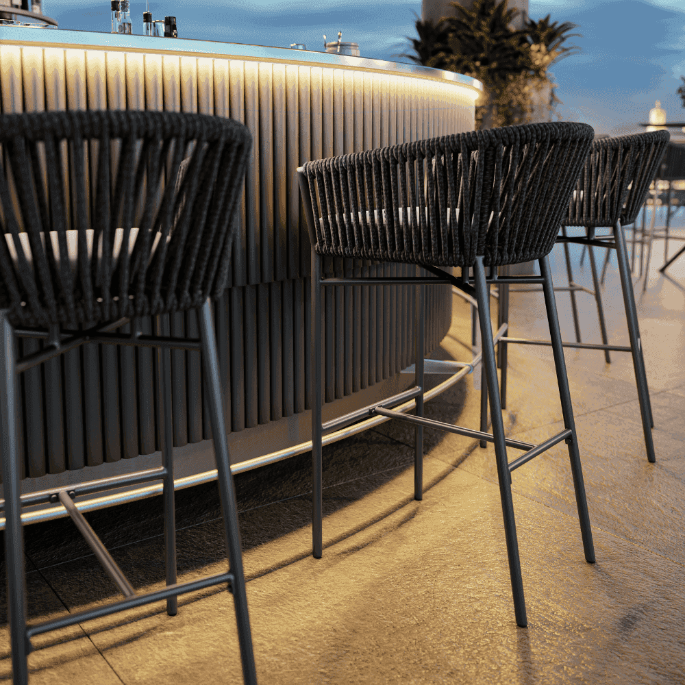 Solaris "Ermes", Sgabello a Corde Elegante e Resistente