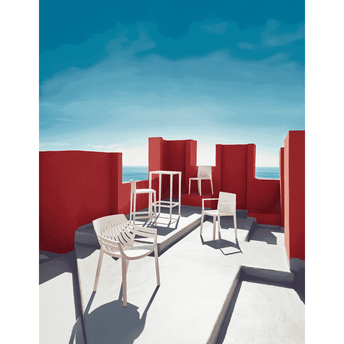 vondom spritz lounge chair poltrona da esterni set giardino bianco