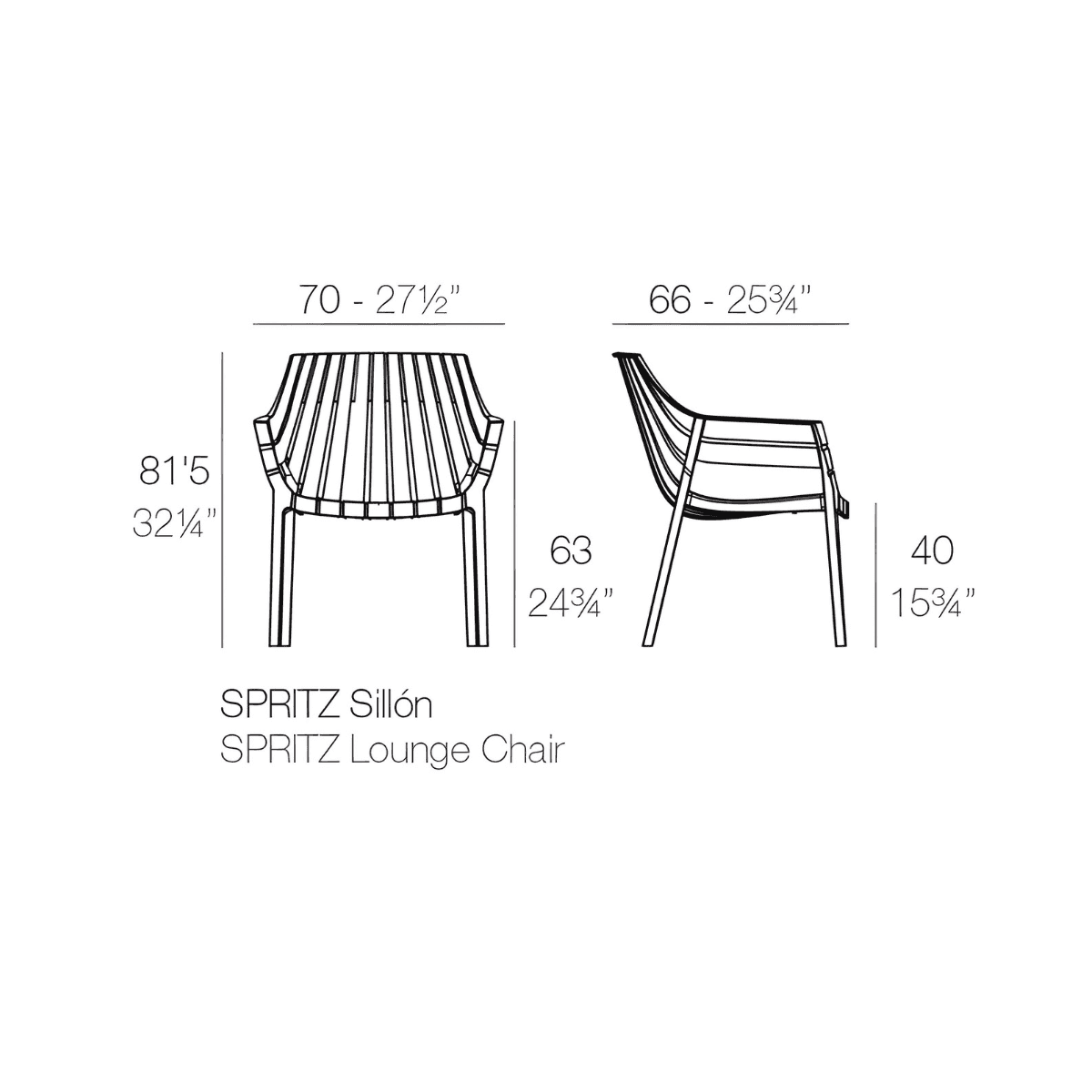 vondom spritz lounge chair poltrona da esterni misure