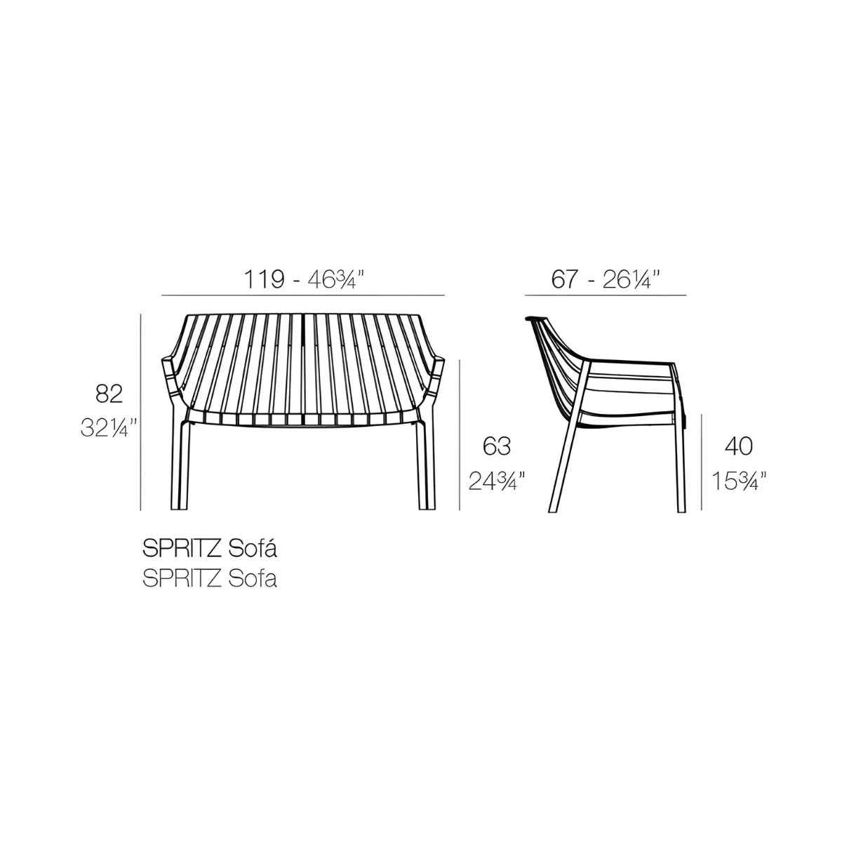 Vondom Spritz, Set da Giardino di Design Mostarda, in Pronta Consegna