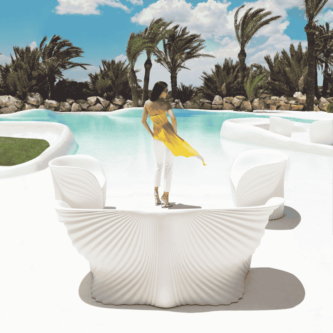 Vondom Biophilia Sofa, Divano da Esterno di Design di Ross Lovegrove