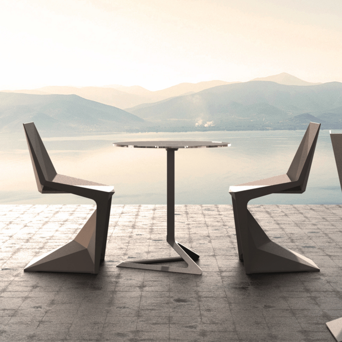 Vondom Voxel Chair, Sedia di Design Celeste da Interni ed Esterni