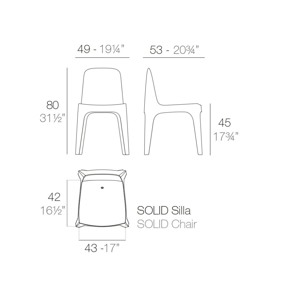 Vondom Solid Chair, Sedia da Giardino di Stefano Giovannoni