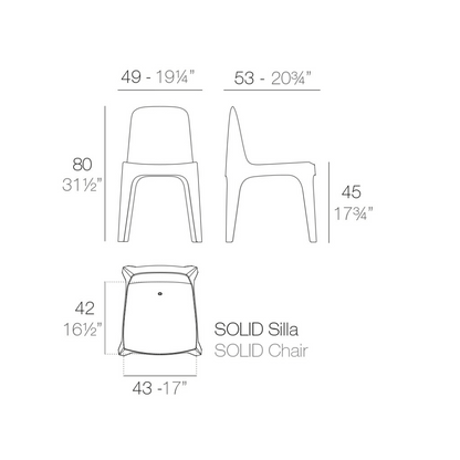 Vondom Solid Chair, Sedia da Giardino di Stefano Giovannoni