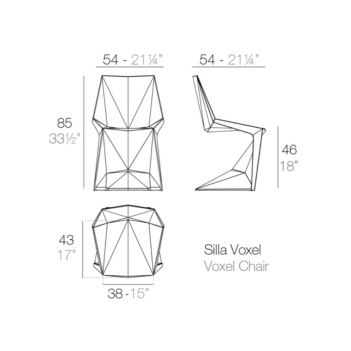 Vondom Voxel Chair, Sedia di Design Celeste da Interni ed Esterni