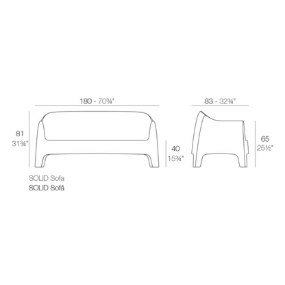 Vondom Solid Sofa - Divano da Giardino Impilabile | Design di Stefano Giovannoni