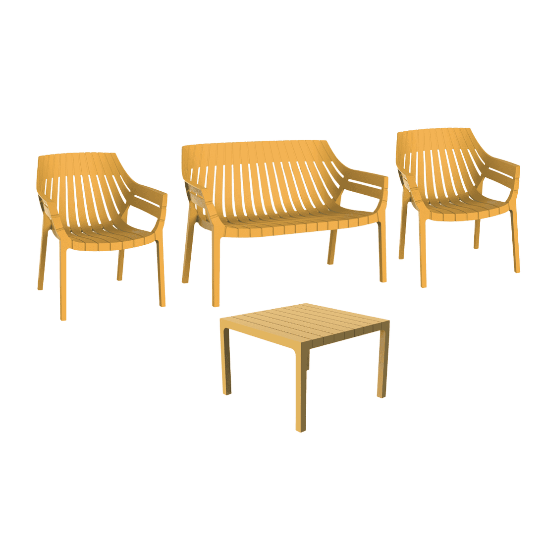 Vondom Spritz, Set da Giardino di Design Mostarda, in Pronta Consegna