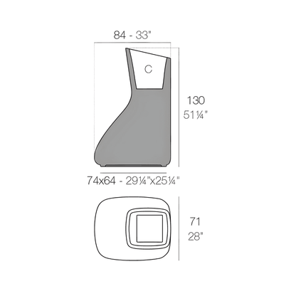 Vondom Noma Mellizas Low, Vaso Basso da Giardino, 1,30 Mt